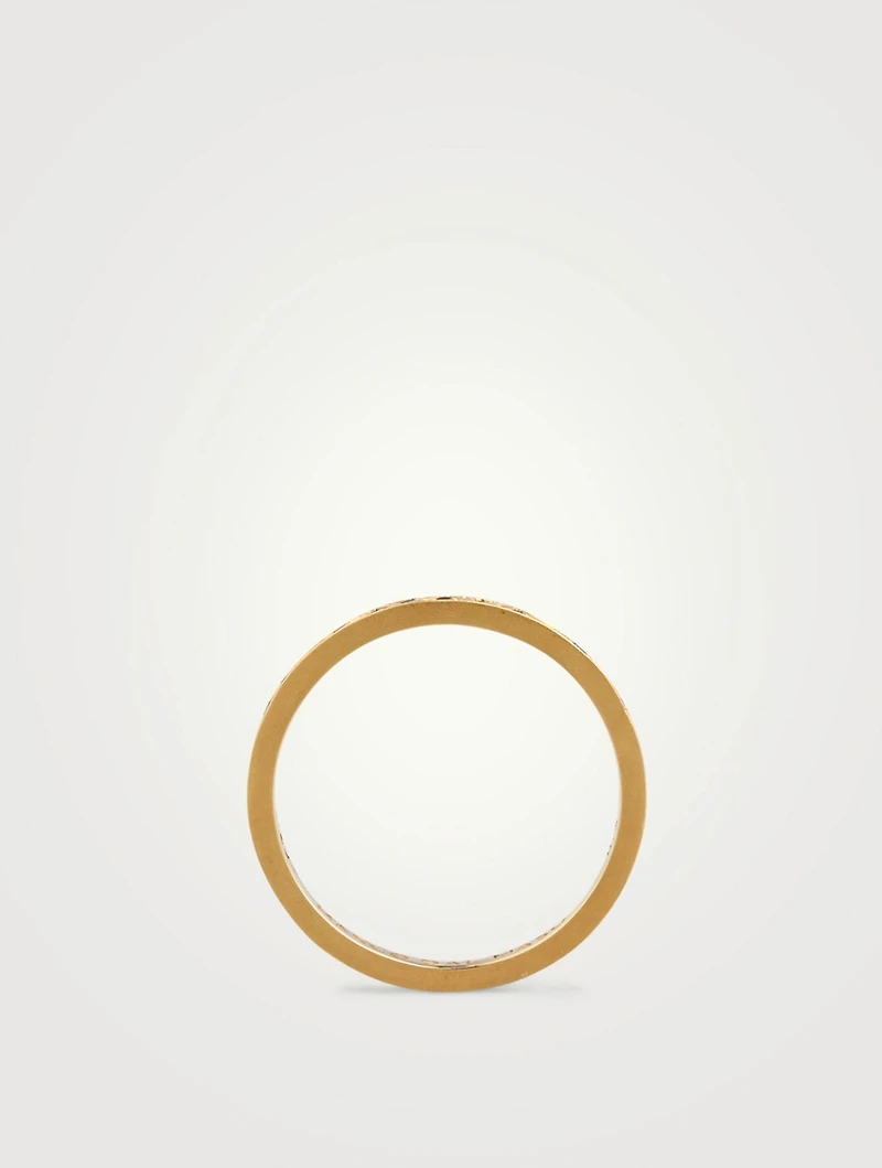 Manawa 18K Gold Eternity Ring With Black Diamonds