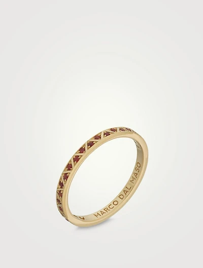 Manawa 18K Gold Eternity Ring With Red Sapphires