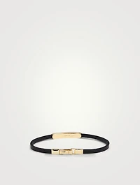 Frame 18K Gold Enameled Leather ID Bracelet