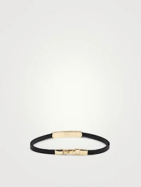 Acies 18K Gold Ipnotic Leather ID Bracelet