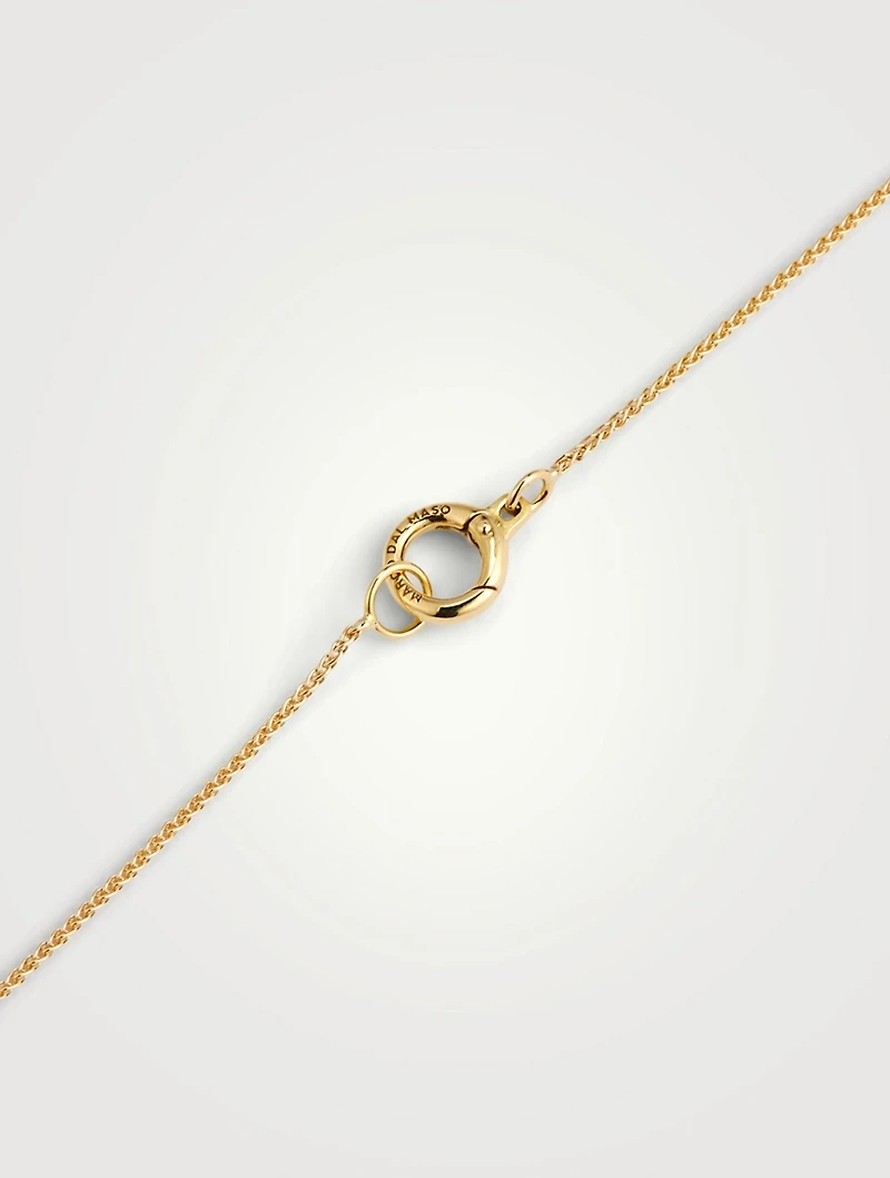 Frame 18K Gold Enameled Pendant Necklace