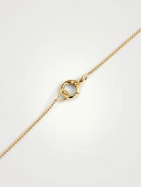 Frame 18K Gold Enameled Pendant Necklace