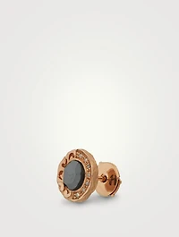 Warrior 18K Rose Gold Single Stud Earring With Hematite And Champagne Diamonds