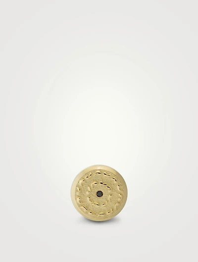 Icon 18K Gold Stud Mono Earring With Black Diamond