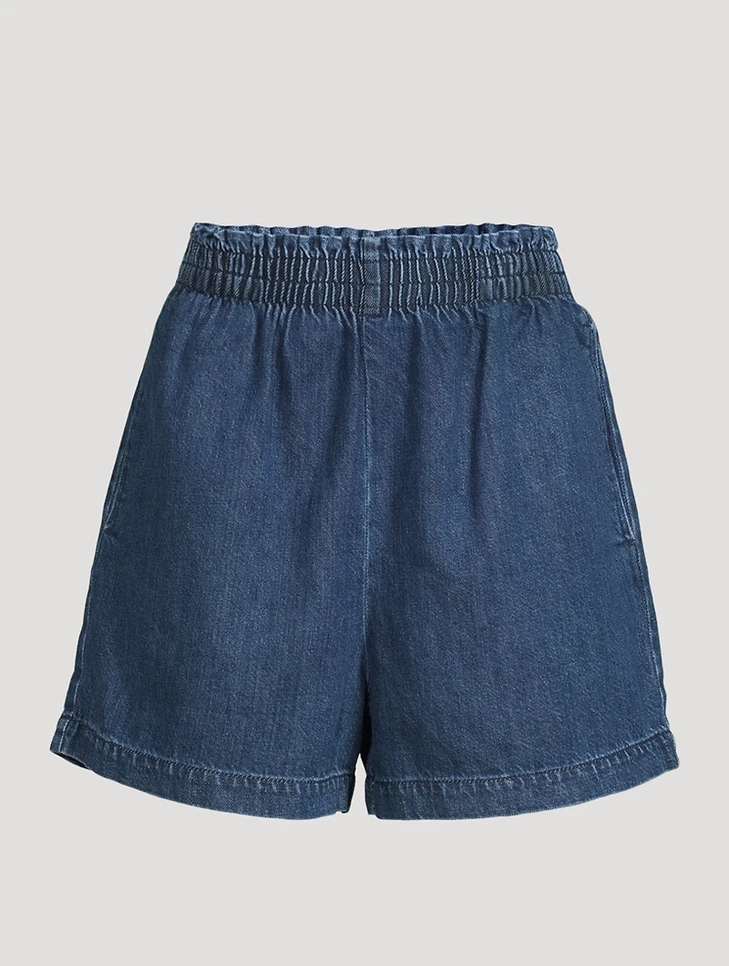 Angel Wide-Leg Denim Shorts
