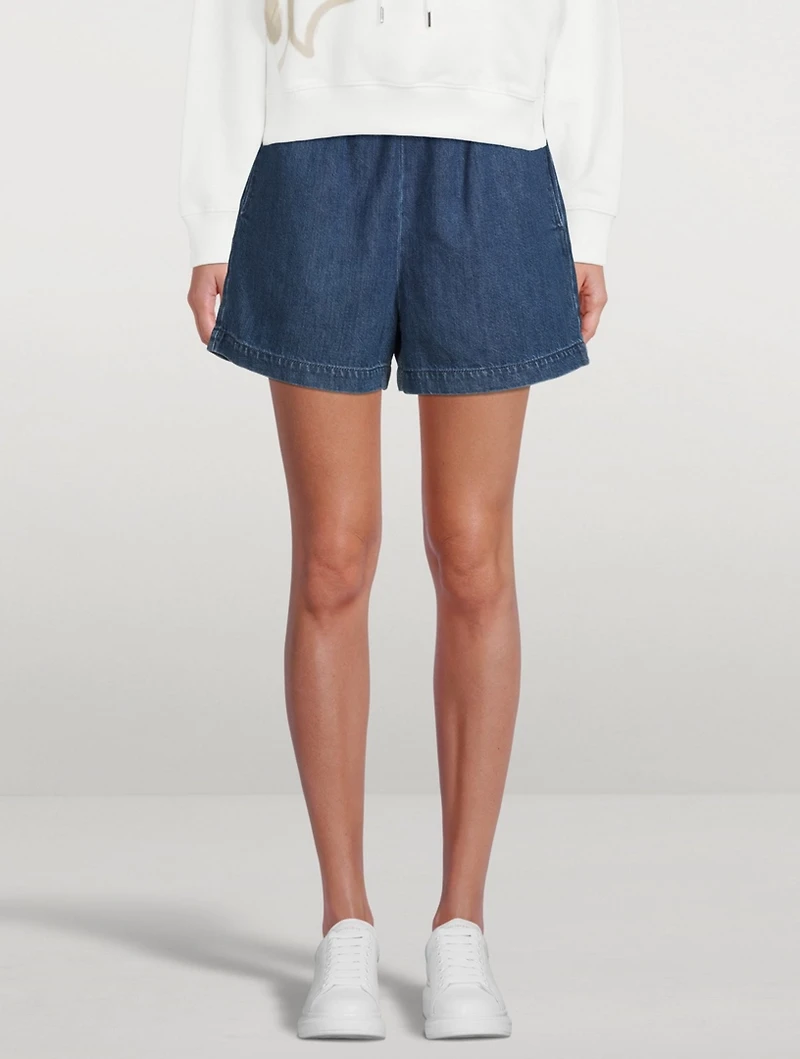 Angel Wide-Leg Denim Shorts