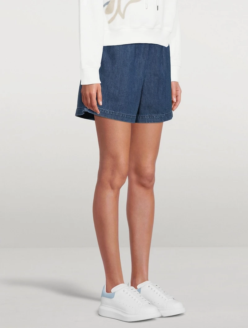 Angel Wide-Leg Denim Shorts