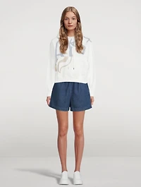 Angel Wide-Leg Denim Shorts
