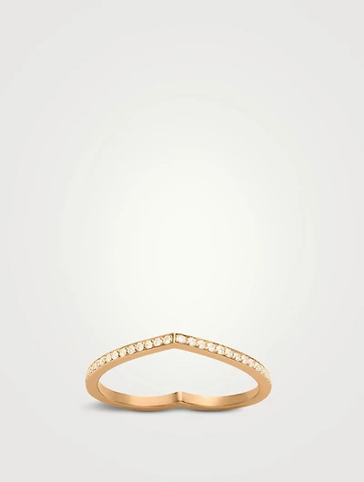 Antifer 18K Rose Gold Heart Ring With Pavé Diamonds