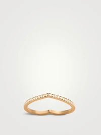 Antifer 18K Rose Gold Heart Ring With Pavé Diamonds
