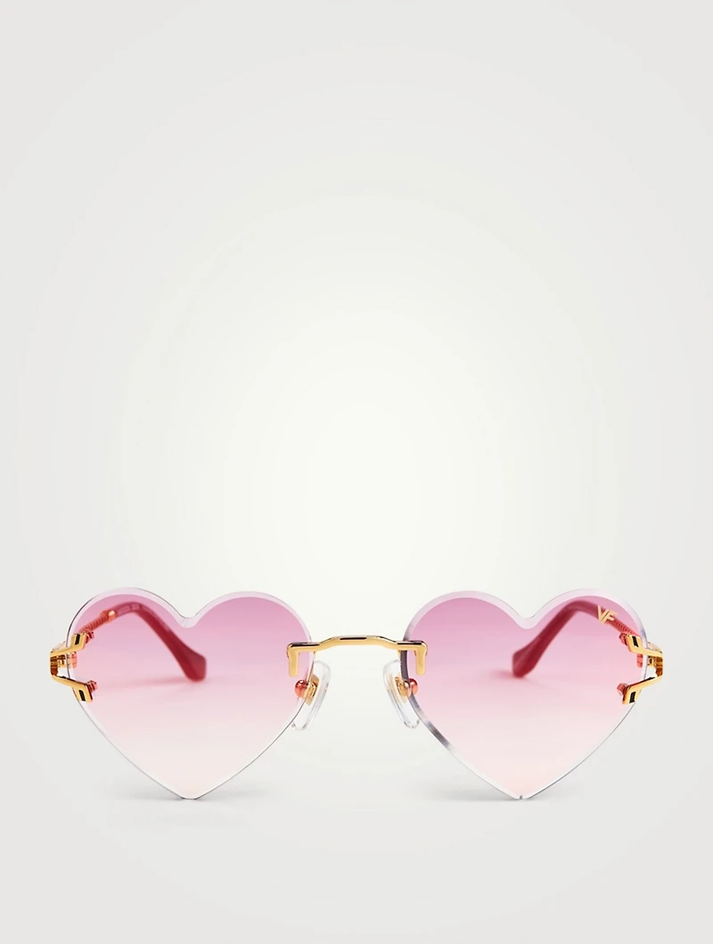VF Heart Decor 24K Gold Heart Sunglasses
