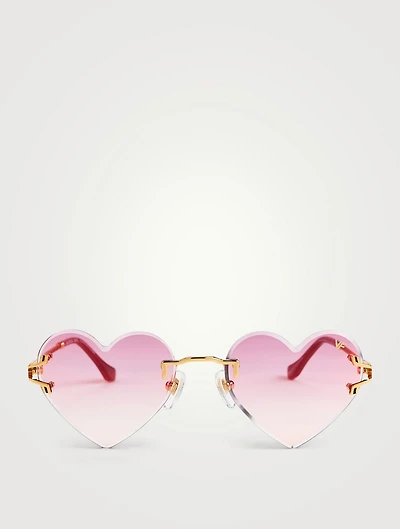 VF Heart Decor 24K Gold Heart Sunglasses