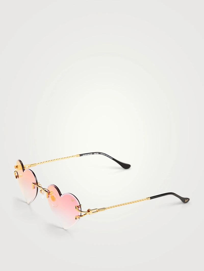 VF Heart Decor 24K Gold Heart Sunglasses