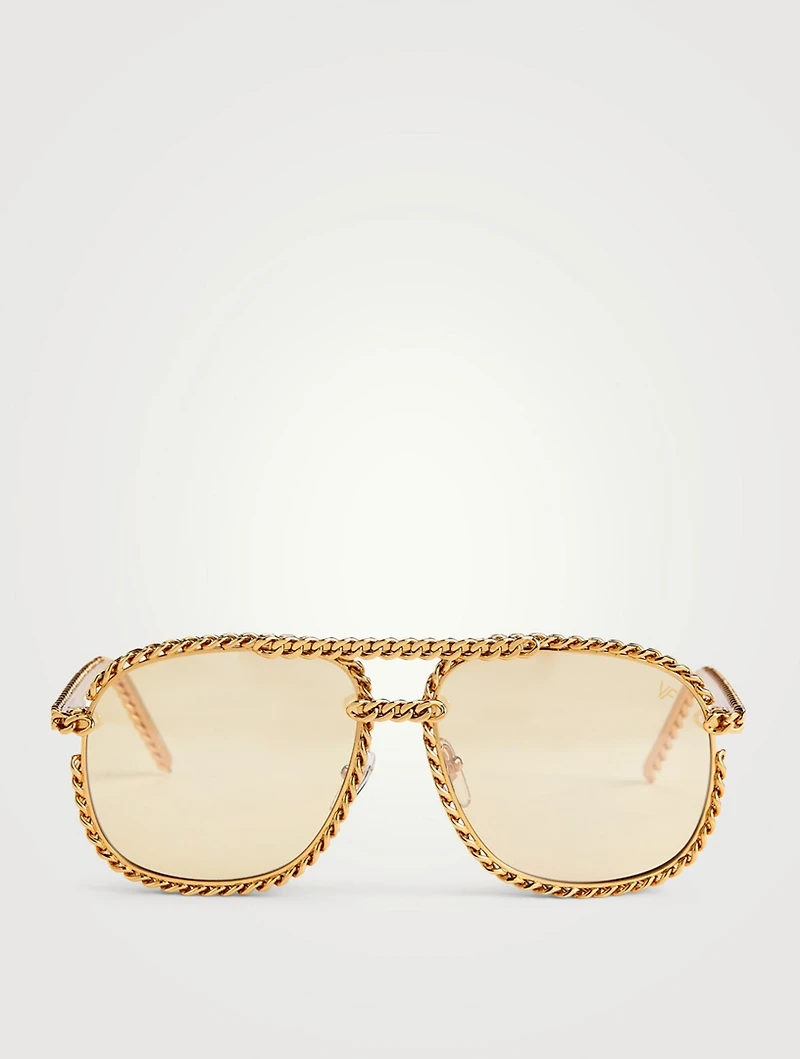 VF Full Cuban Rope 24K Gold Aviator Sunglasses