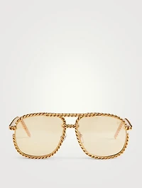 VF Full Cuban Rope 24K Gold Aviator Sunglasses