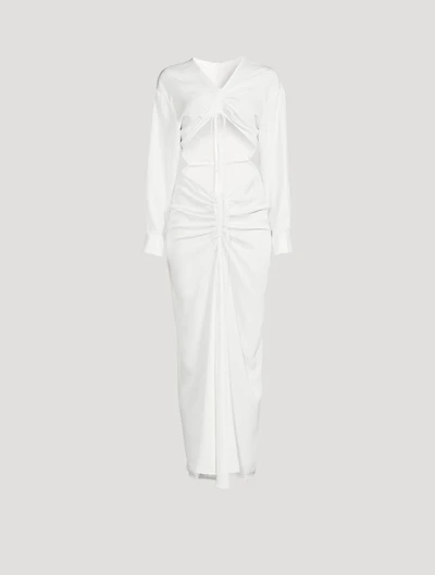 Ruched Disconnect Long Shirt Dress