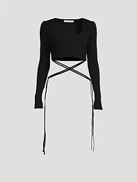 Deconstruct Knit-Tie Crop Top