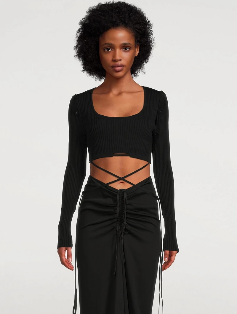Deconstruct Knit-Tie Crop Top
