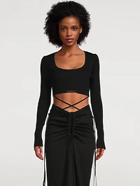 Deconstruct Knit-Tie Crop Top