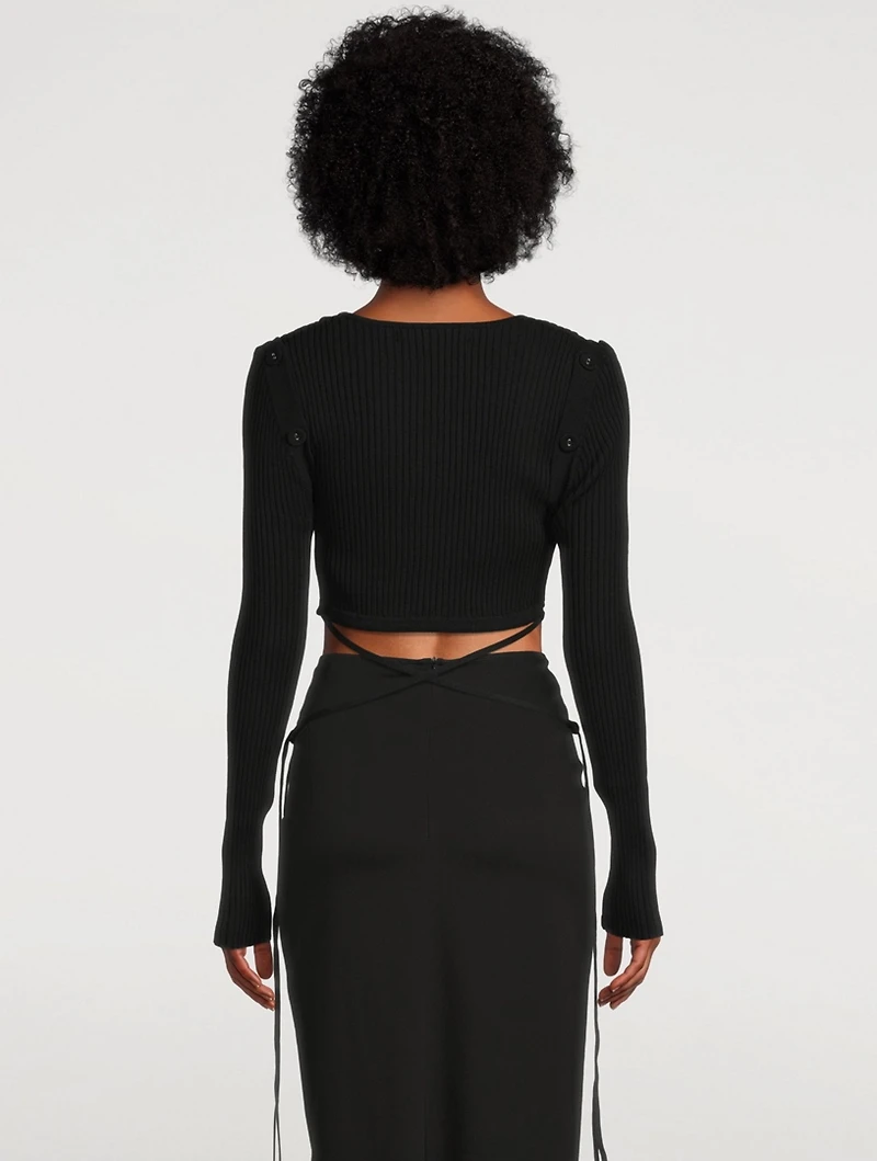 Deconstruct Knit-Tie Crop Top