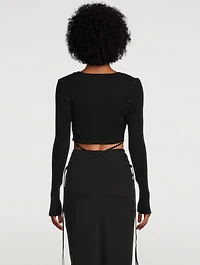 Deconstruct Knit-Tie Crop Top