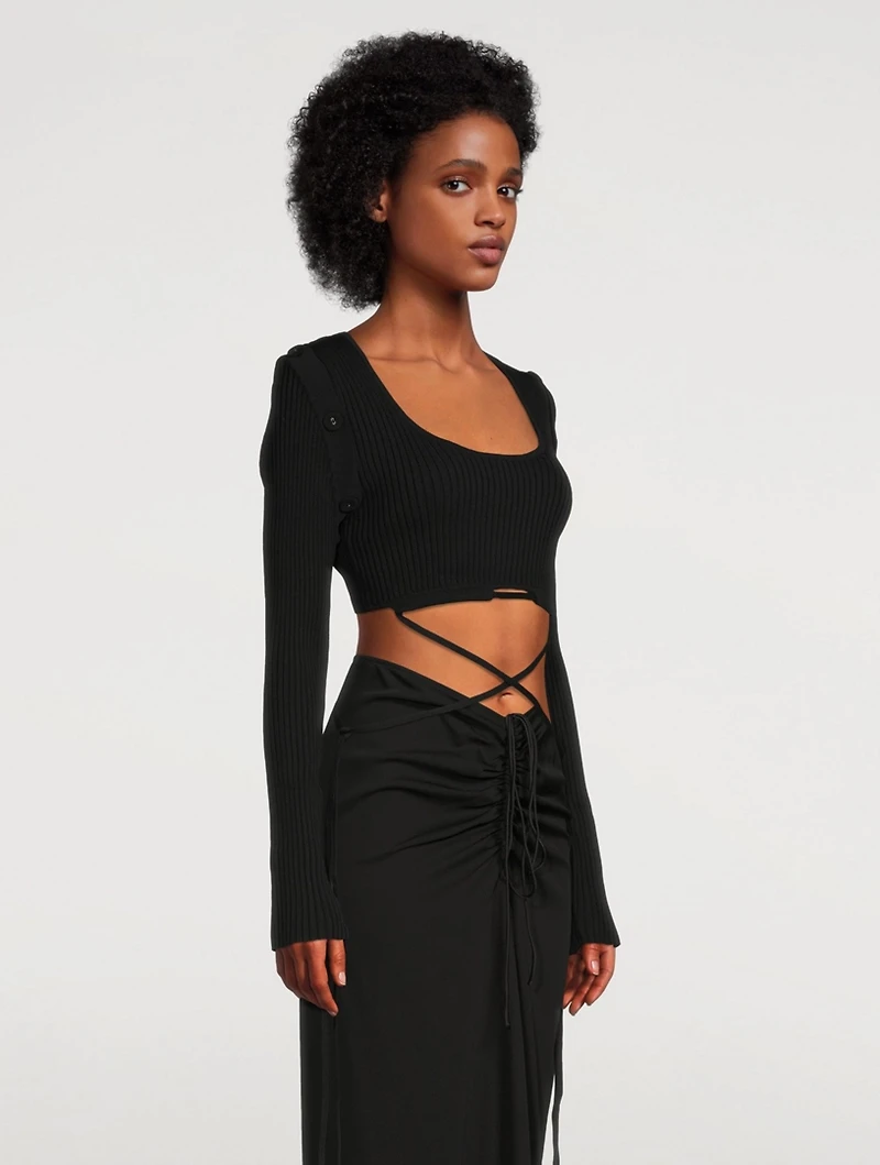Deconstruct Knit-Tie Crop Top