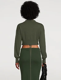 Wool And Cashmere Oversized Crop Top