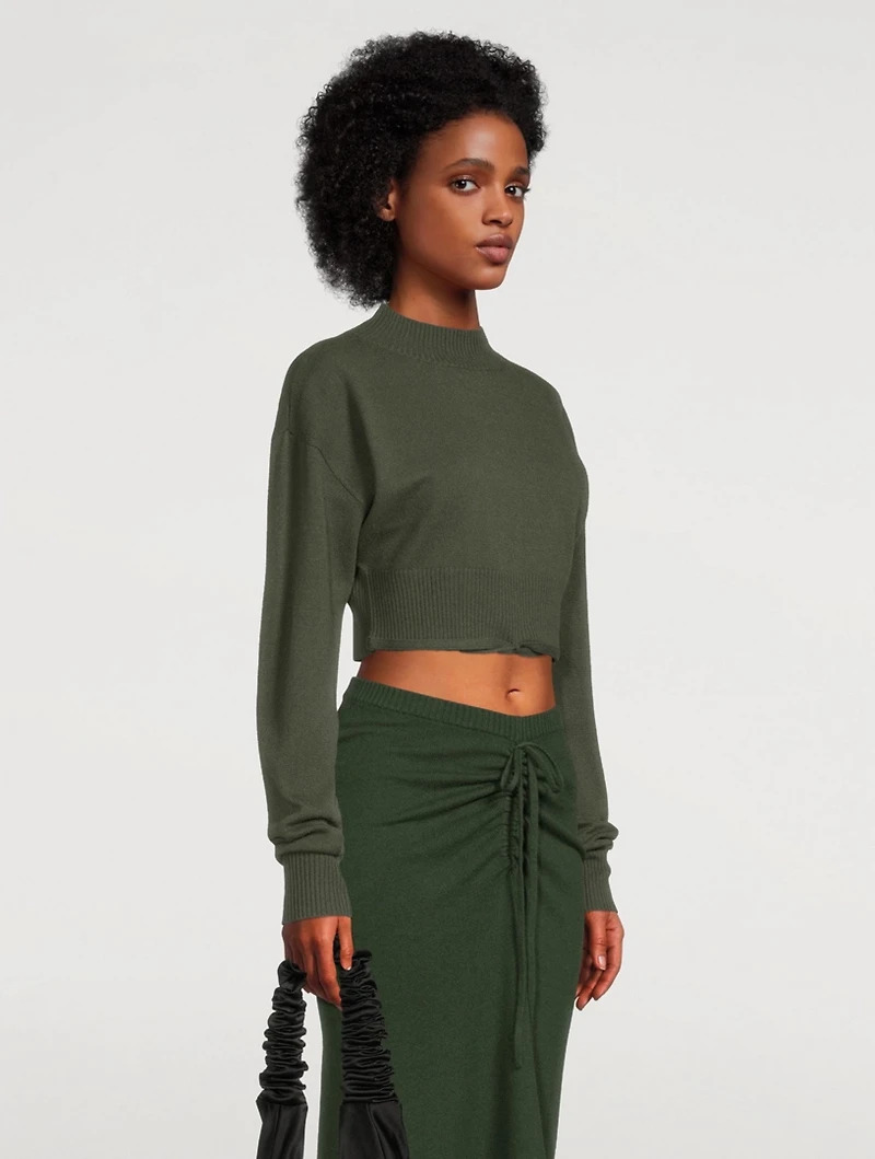 Wool And Cashmere Oversized Crop Top