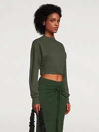 Wool And Cashmere Oversized Crop Top