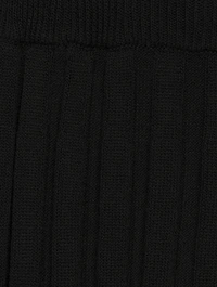Pleated Knit-Tie Long Skirt