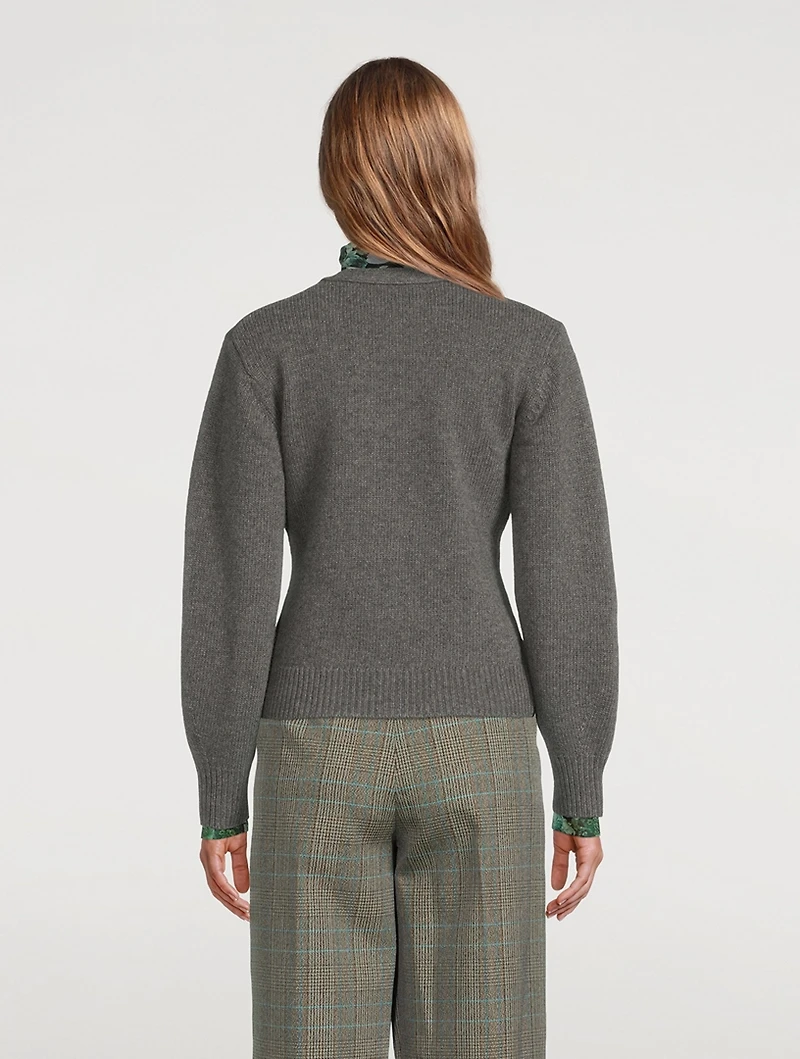 Shaped Wool And Cashmere Cardigan