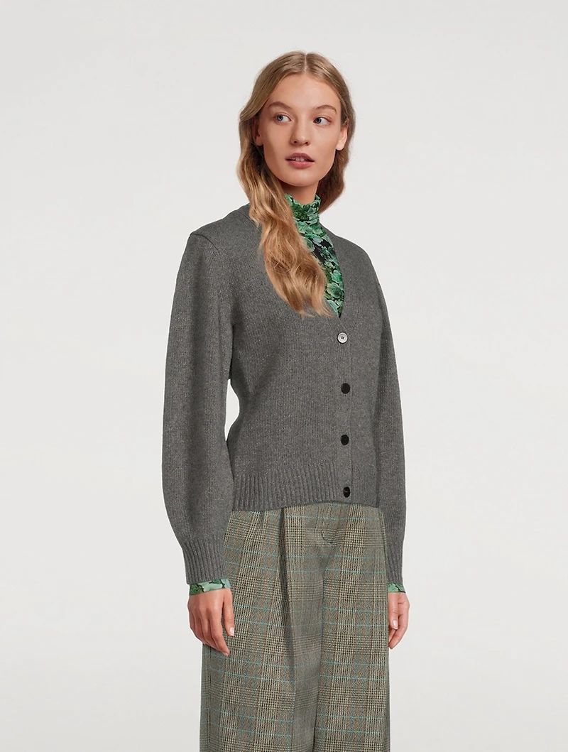 Shaped Wool And Cashmere Cardigan