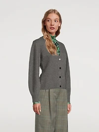 Shaped Wool And Cashmere Cardigan