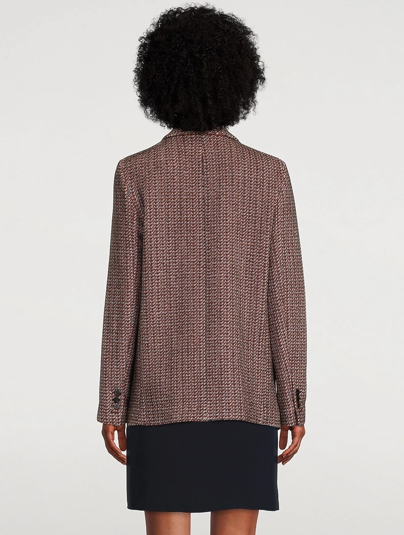 Piazza Wool Blazer Plaid Print
