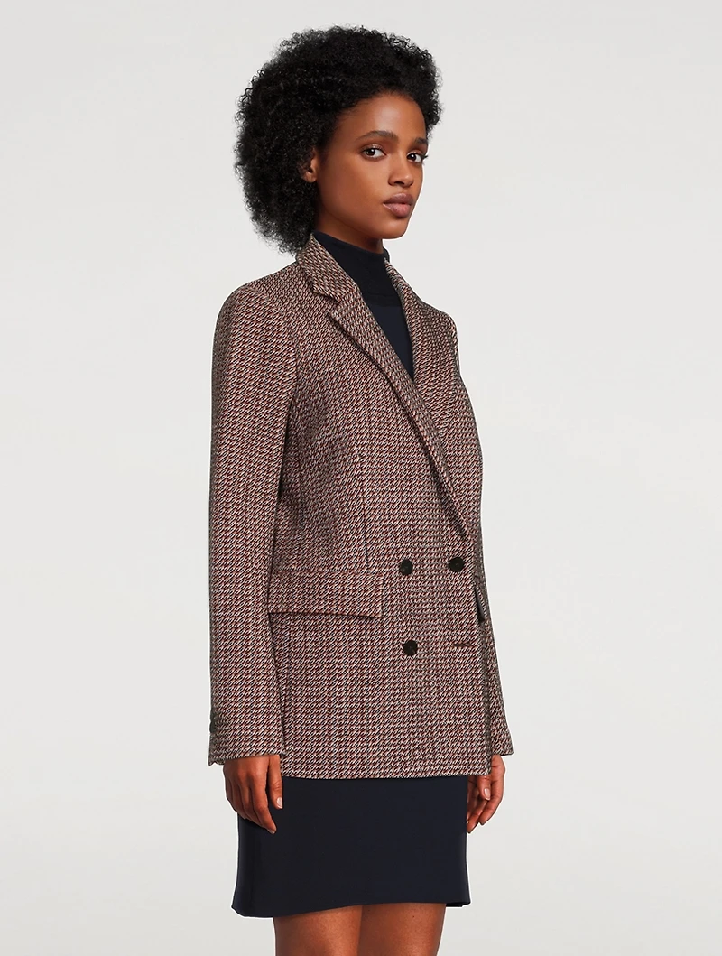 Piazza Wool Blazer Plaid Print