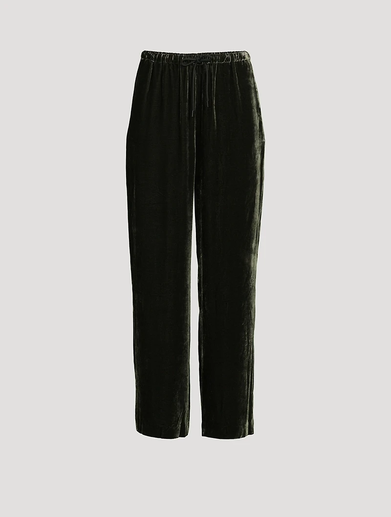 Velvet Wide-Leg Pants