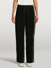 Velvet Wide-Leg Pants