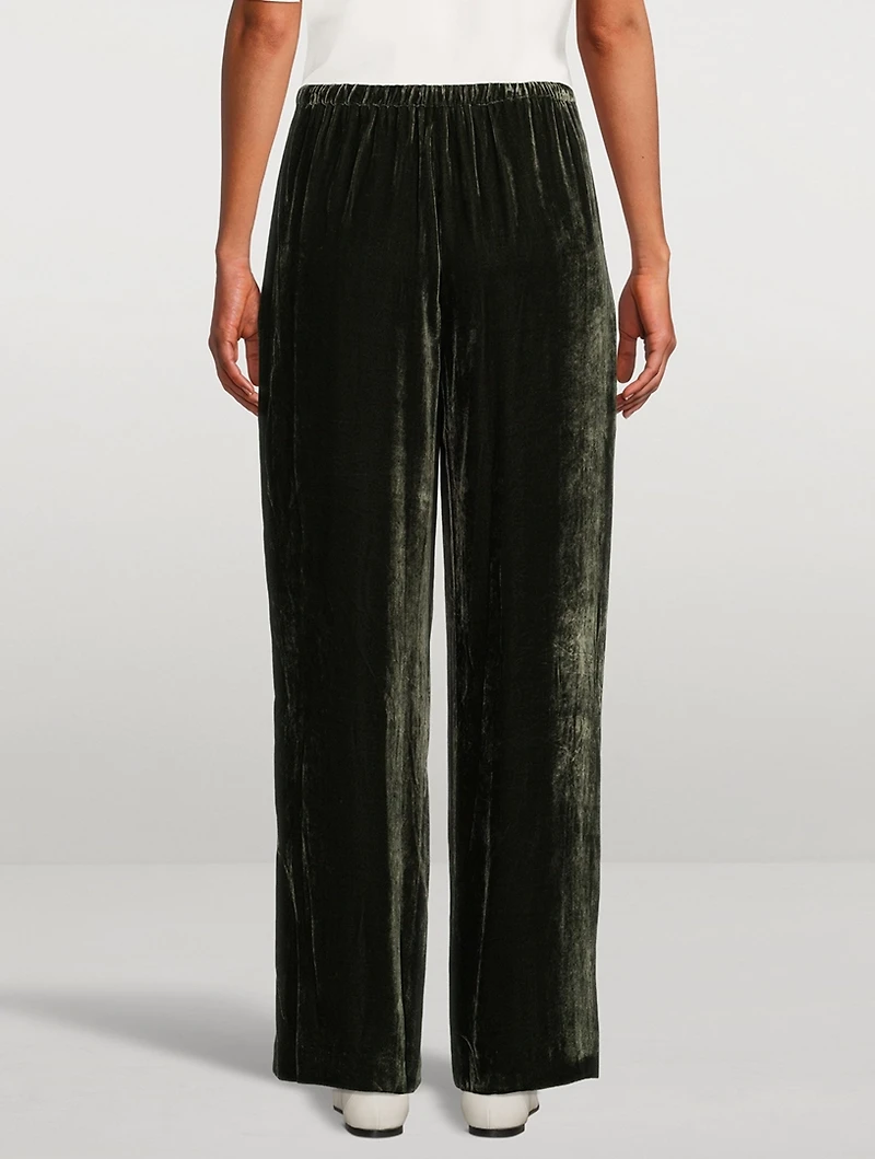 Velvet Wide-Leg Pants