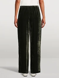 Velvet Wide-Leg Pants