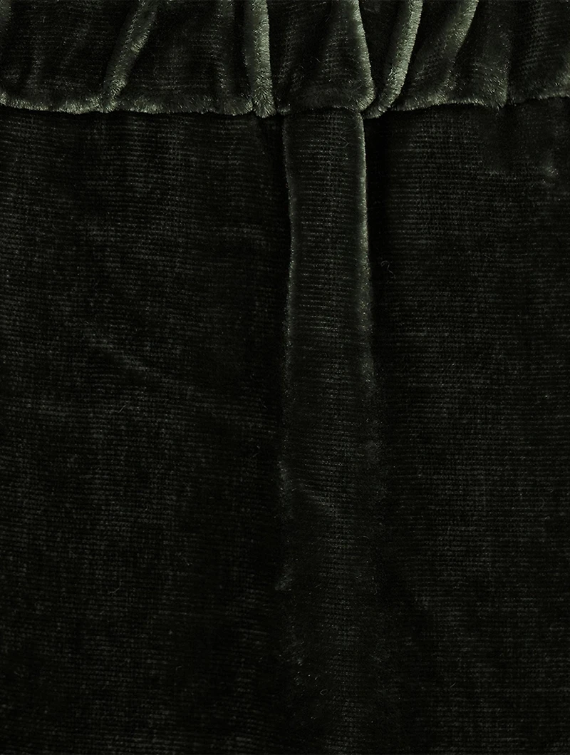 Velvet Wide-Leg Pants