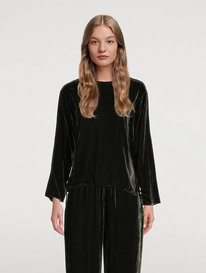 Velvet Drawstring Top