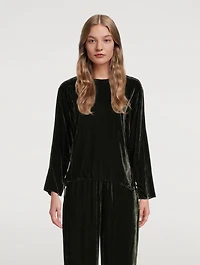 Velvet Drawstring Top