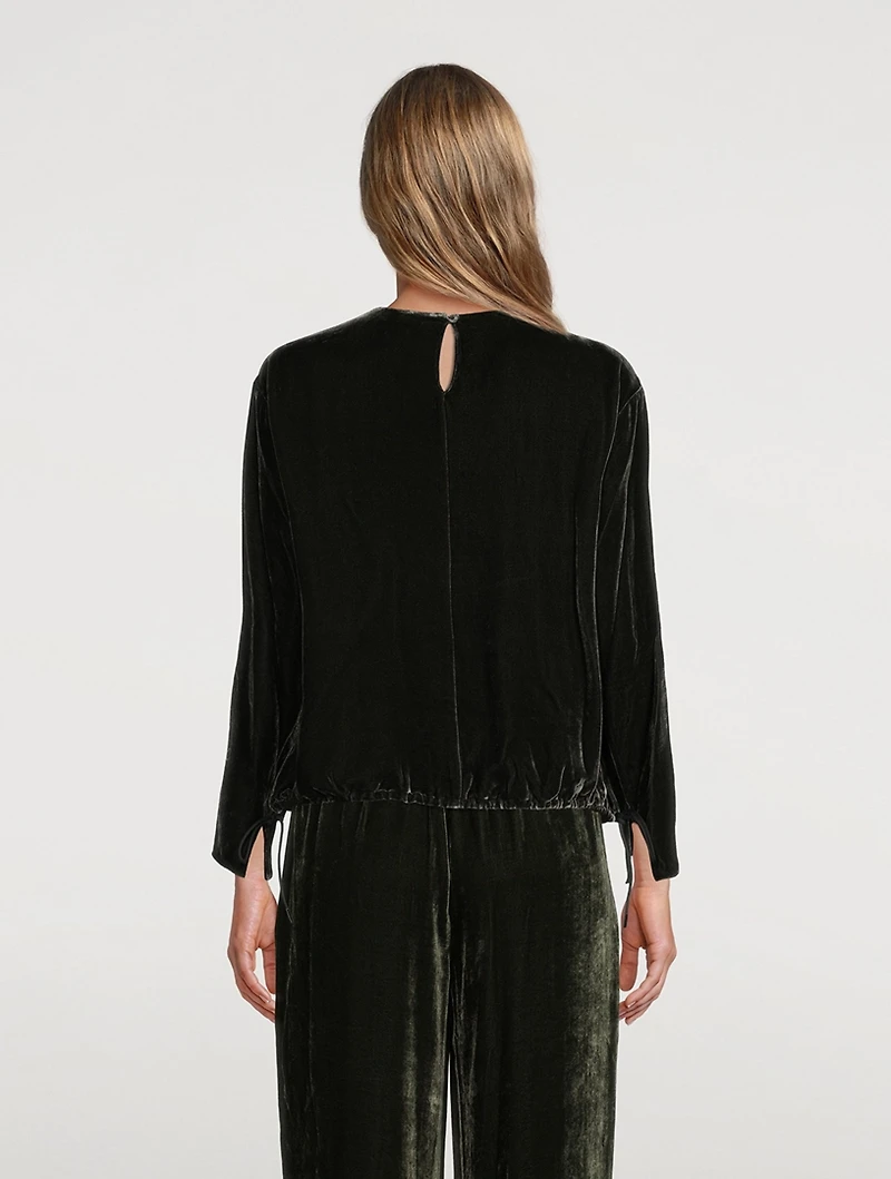 Velvet Drawstring Top