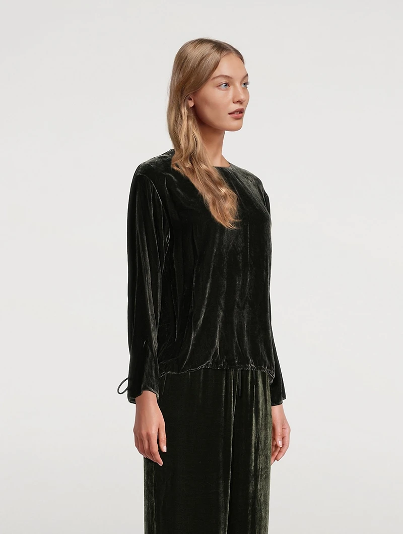 Velvet Drawstring Top