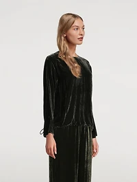 Velvet Drawstring Top