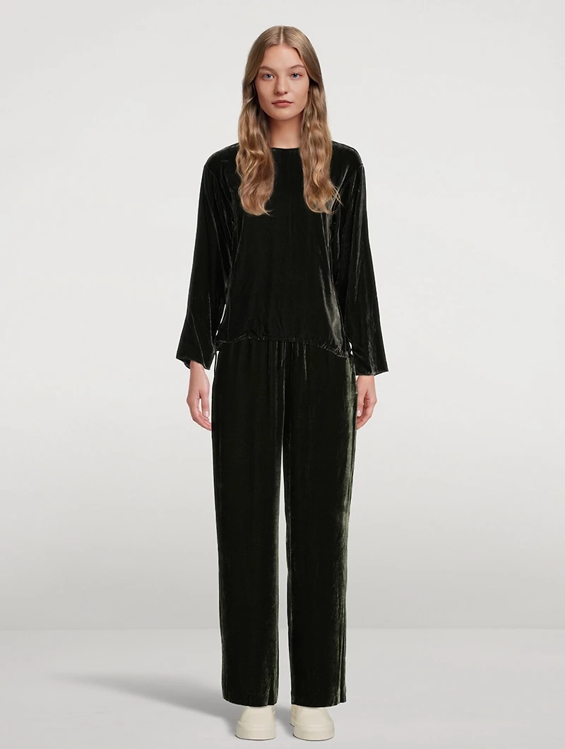 Velvet Drawstring Top