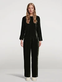 Velvet Drawstring Top