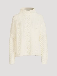 Mixed Cable-Knit Wool And Cashmere Sweater