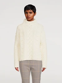 Mixed Cable-Knit Wool And Cashmere Sweater