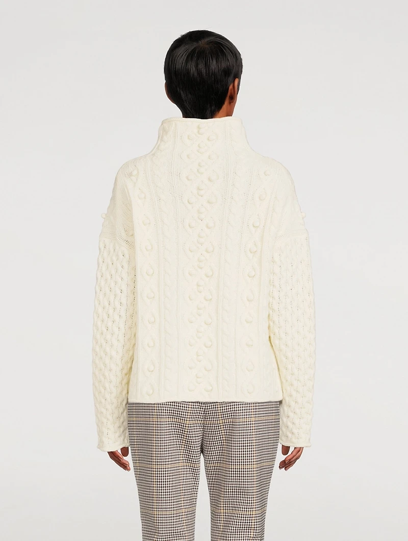 Mixed Cable-Knit Wool And Cashmere Sweater